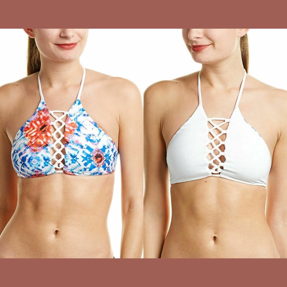 NWT L Space Nikki Lace Up Reversible Bikini Top - Picture 3 of 8